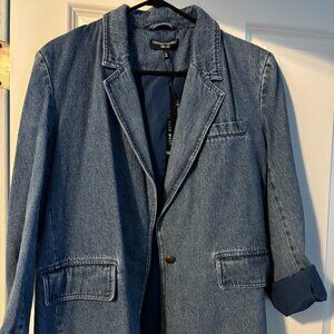 Central Park West nwt denim jean blazer size large